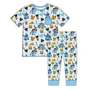 Bamboo Bliss Stitch Experimental Snacks Jogger Set 5/6T NWT